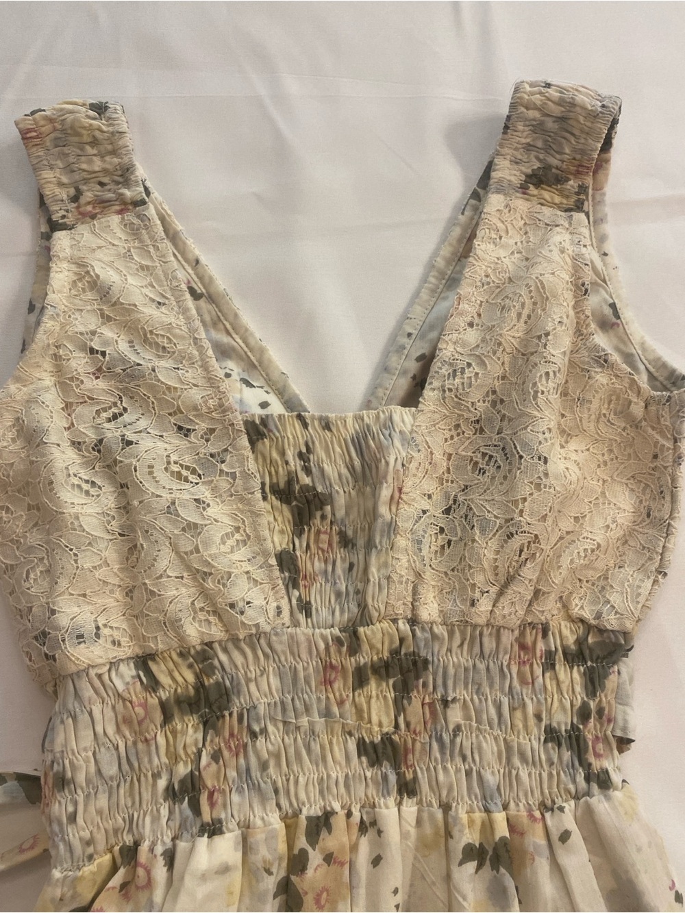 Women’s Floral Tiered Maxi Sleeveless Cottagecore Boho Lace Annabella New xs-s - Picture 14 of 15